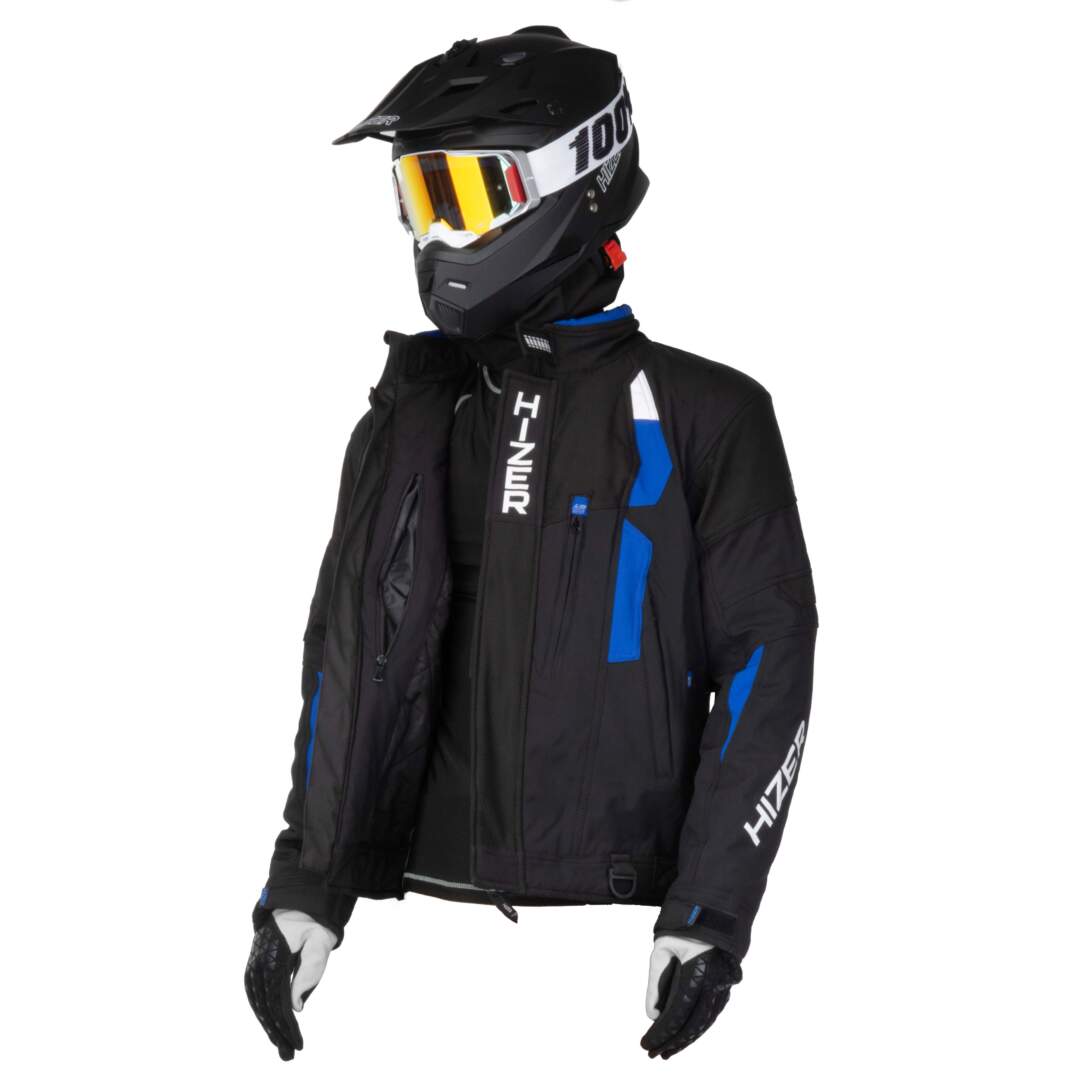 Куртка для снегохода HIZER №2 black-blue (текстиль) (L)